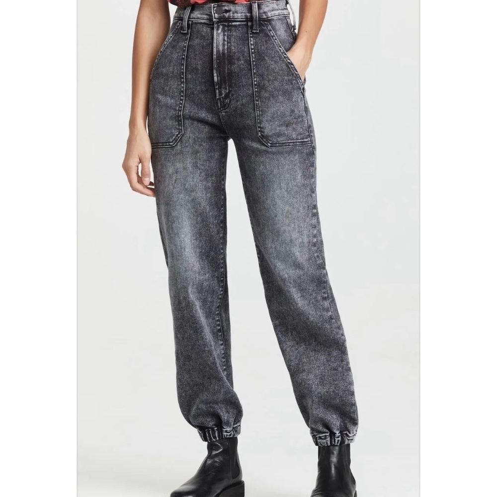 Mother Denim The Wrapper Patch Springy Ankle Oh Sexy Girlfriend Acid Wash Sz 27”